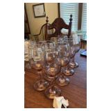 Lot of Pink Wine Glasses