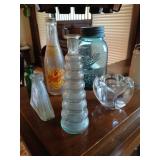 Lot of vintage bottles and jars