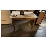 Wooden desk with enamel top (no contents)40inch