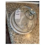 Vintage Glass Marble Dome Platter
