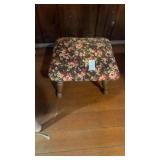 vintage floral upholstered footstool