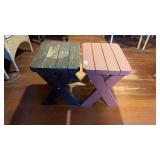 2 Outdoor Wooden End Tables