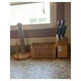 Knife Set, Paper Towel Holder, and Wooden