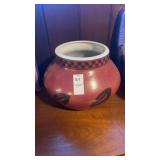 red porcelain vase planter