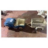 Vintage Tonka Blue Jeep and Trailer