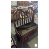 Vintage wooden spindle back storage bench