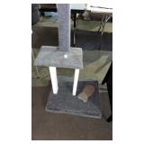 Two tiered cat scratcher condo upholstered carpet