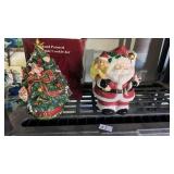 Ceramic Christmas Tree & Santa Cookie Jars