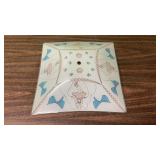 1950s MCM Ceiling Fixture Light Glass Square