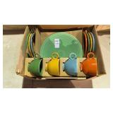 Genuine Fiesta Ware 4 Tea Cups, 4 Saucers, 4