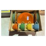 Genuine Fiesta Ware 4 Tea Cups, 4 Saucers, 4