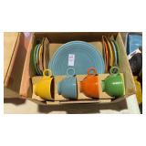 Genuine Fiesta Ware 4 Tea Cups, 4 Saucers, 4