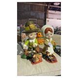 Lot of Pilgrim Statues Thanksgiving Decor