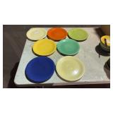 Set of 7 Fiesta Ware Plates Assorted Colors