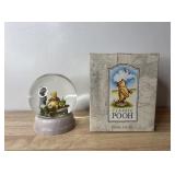 Classic Winnie Pooh On Fence Snow Globe Disney