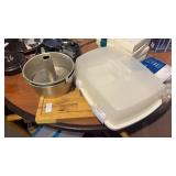 Cake Saver, Cutting Board and Pans