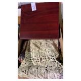 Wooden Jewelry Box & Doily