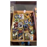 Tray of Movie Promo Pins and Buttons