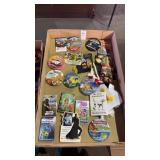 Tray of Movie Promo Pins and Buttons