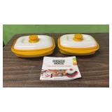 Lot of 2 Yellow Range Mate Microwave Cookers