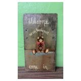 Welcome Bear Porch Slate Decor 20x11 Inch