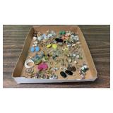 Tray Lot of Vintage Costume Earrings