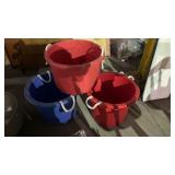 Lot of 3 Plastic Toy Buckets