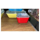 Vintage Pyrex Primary Color Refrigerator Dishes,
