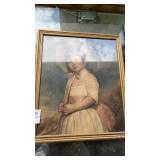 Vintage Framed Girl Print