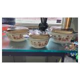 3 Country Autumn Pyrex Casserole Dishes with
