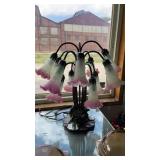 Lily Flower Blown Glass Table Accent Lamp