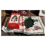 Christmas Placemat, Dish and Snowman