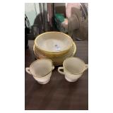 Fire King Gold Trim Dish and Mug Set