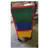3 Bin Storage Caddy on Wheels