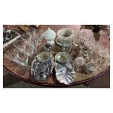 Lot of Glass, Shot Glasses, Platters and More