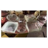 Lot of Pyrex, Covered Dishes and Glass Platters