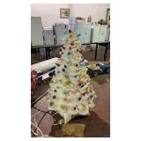 Vintage White Ceramic Christmas Tree 14 Inch Tall