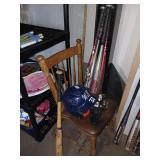 Baseball helmet and bat lot