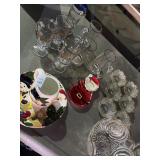 Lot of Christmas Glasses, Cups, Plates, Bowls, etc