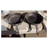 Two Cast Iron Skillets Sizes 6 and 8