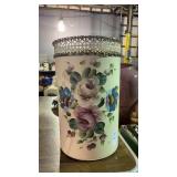 MCM Floral Painted Waste Basket