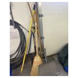 Lot of Brooms, Shovels, etc