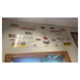 Wall display featuring a collection of automotive