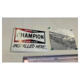Champion Spark Plugs Sign