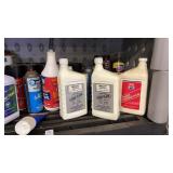 Shelf lot of Assorted fluids