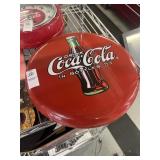 Vintage Coca-Cola round red metal button signs