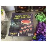 Creepy Skull Punch Bowl Set