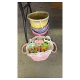 Furbies, doll carrier, baskets