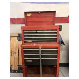 vintage two-piece Craftsman tool cabinet and