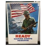 Vintage Metal Double sided U.S. Marine Corps